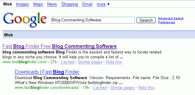 Blog commenting software