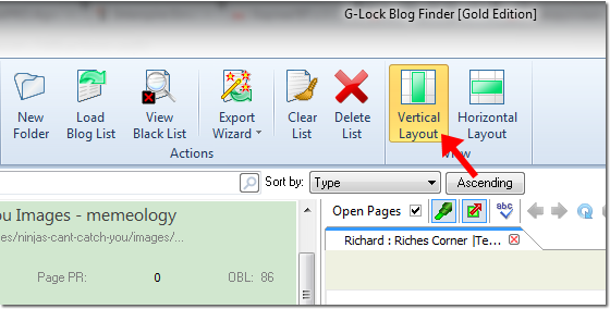 Fast Blog Finder vertical layout